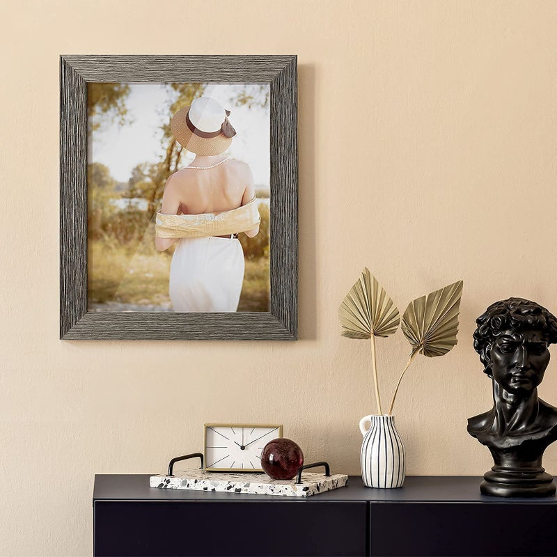 TWING 8 X 10 Picture Frames Set of 6, Rustic Grey Farmhouse Collage Photo Frames Gallery Wall Frame Set for Table Top and Wall Display - Image 2